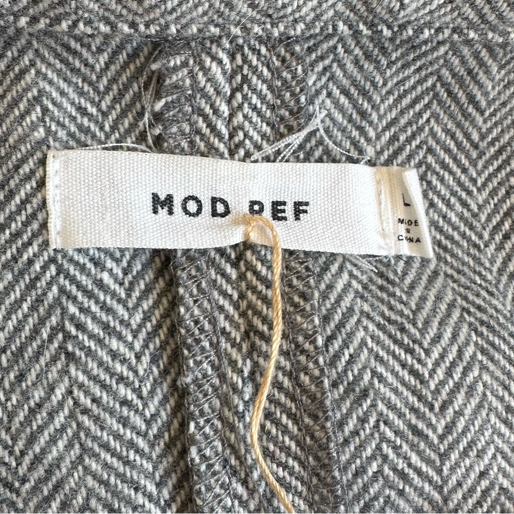 Mod Def Grey Herringbone Button Front Pocket Shac… - image 5